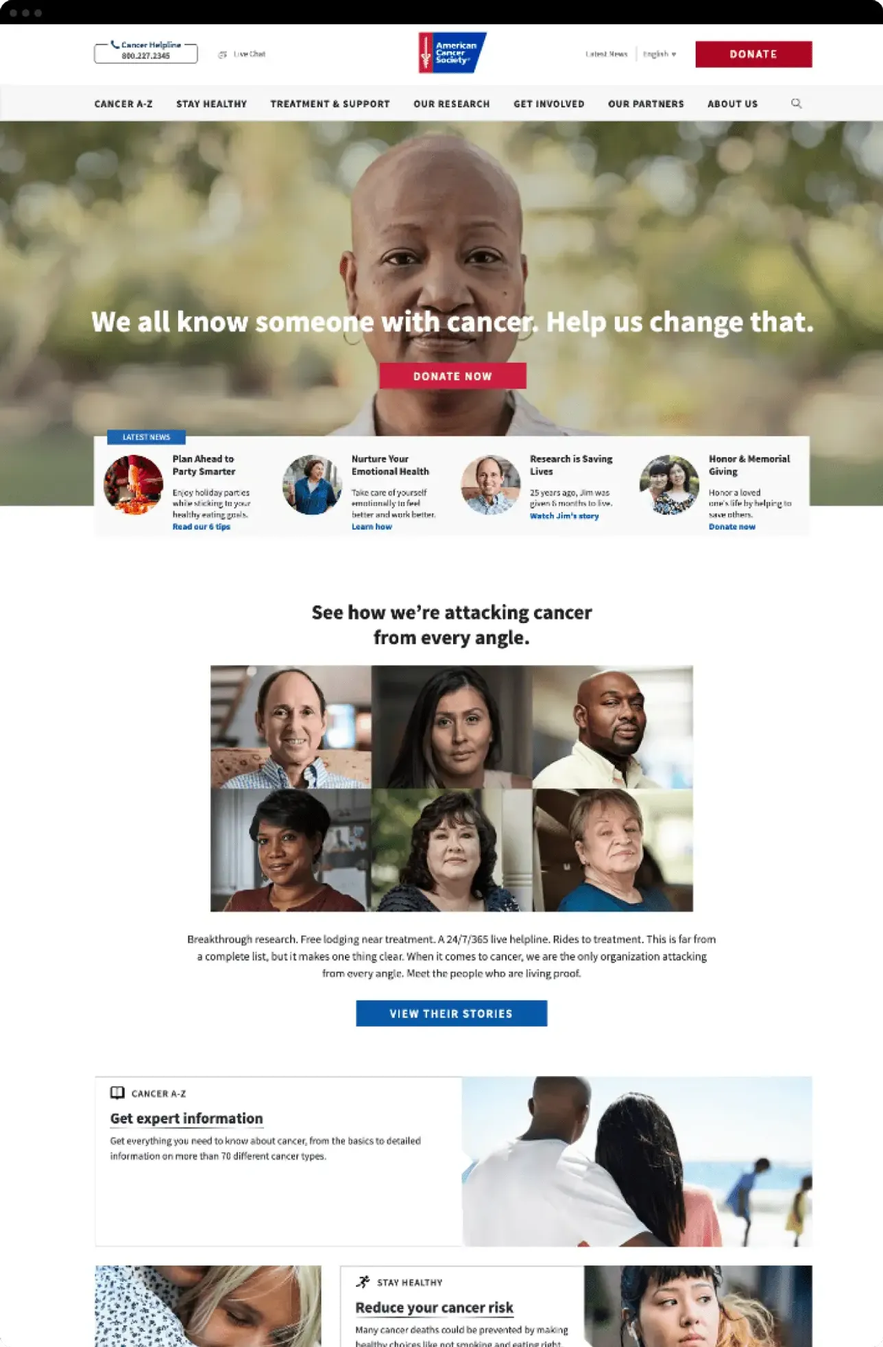 Pre 2017 Cancer.org redesign.