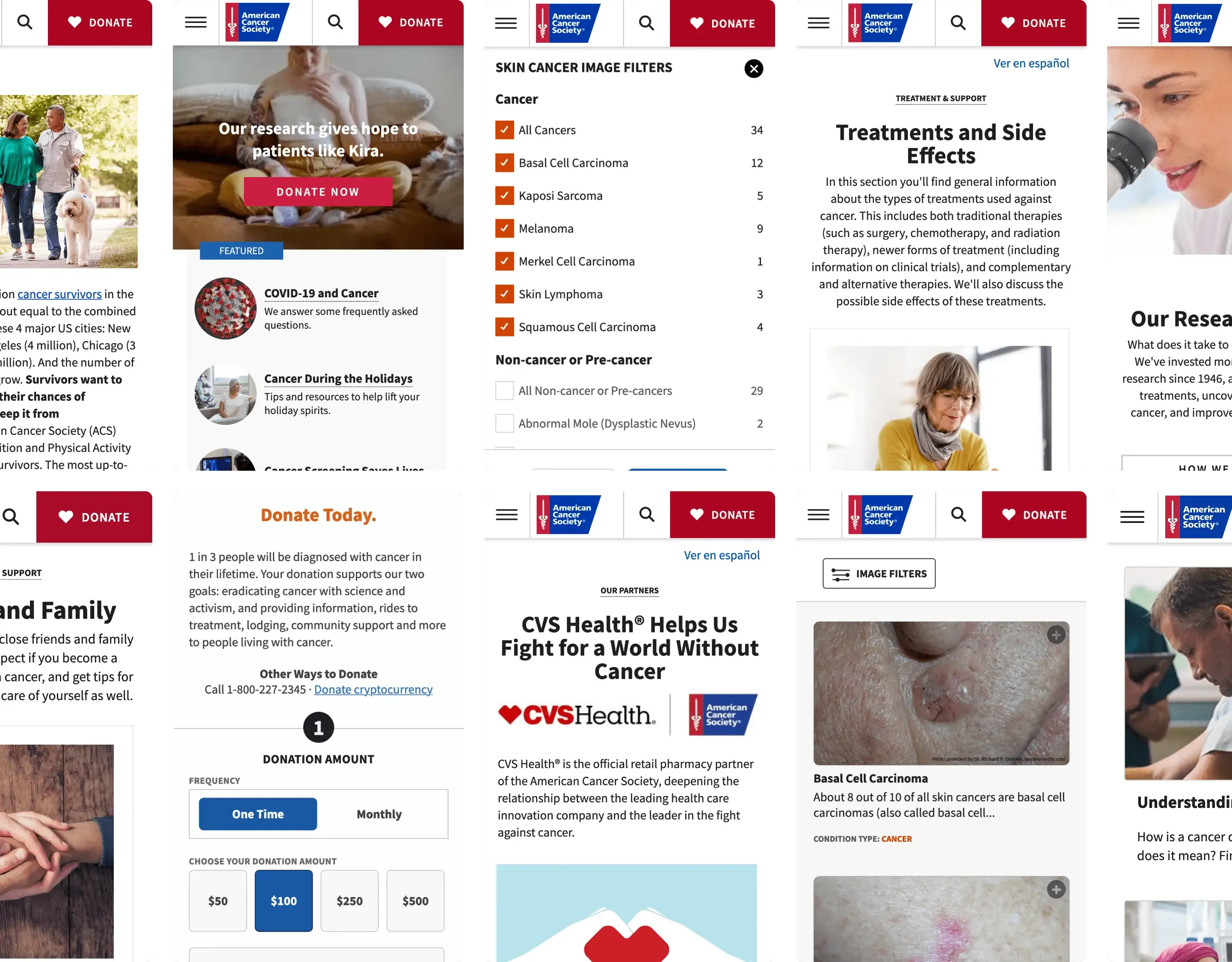 Redesigned mobile pages.