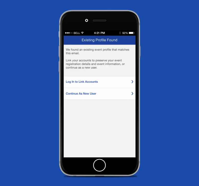 FUNdraising app existing profile screen - General Theme.