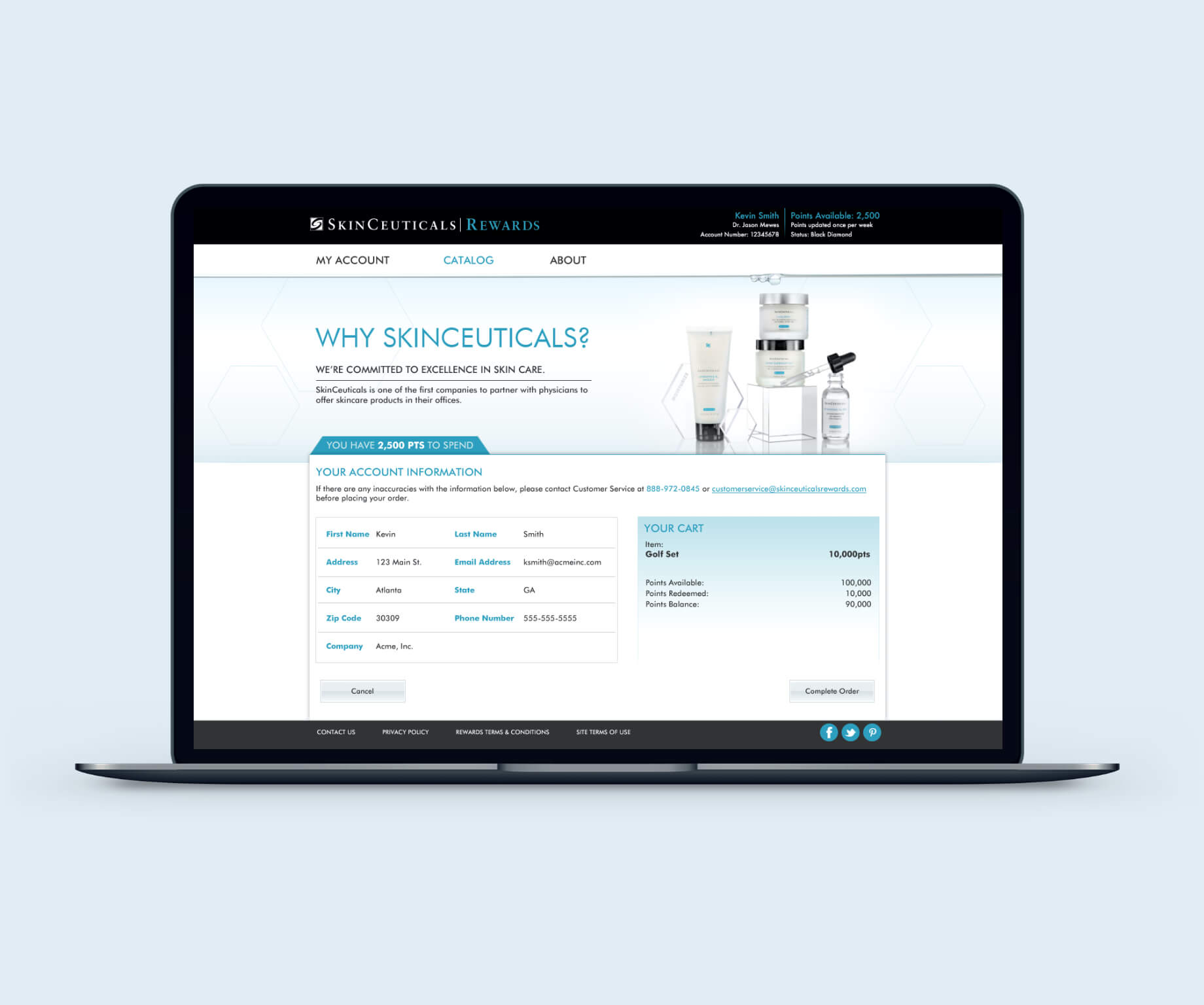 Image of SkinCeuticals Shopping Cart Page Design